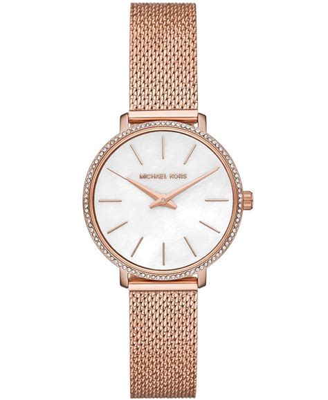 pyper rose gold-tone mesh and pearl watch michael kors|Michael Kors pyper rose.